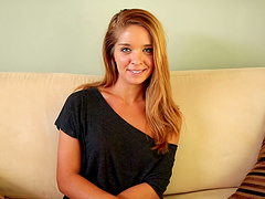 Redhead model awarding her horny guy with blowjob in pov