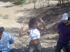 Big dick officer fucks a slutty girl in the trunk of his car