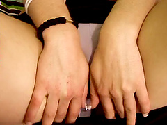 Small tits solo dame shading panties then masturbating