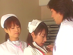 Japanese nurse takes off her panties to be fucked by her patient