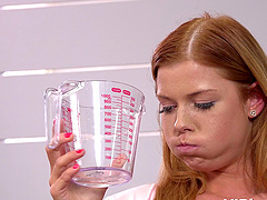 Dafne licks wet pussy of Chrissy Fox and they drink dirty piss