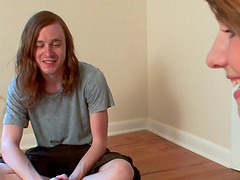 Sexy pigtailed babe blows him and rides the rod hardcore