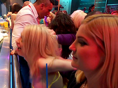 Naughty night club babes have a wild time dancing lustily