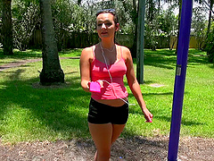 Sporty slut skips her workout to get fucked in a hotel room