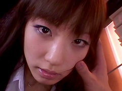 POV video of desirable girlfriend China Yuki blowing her lover