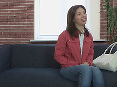 dude got his dick sucked ahead of a rough fucking on the couch