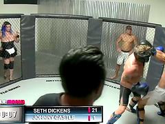 Tattooed dame with reasonably big boobs moans in ecstasy while getting drilled roughly