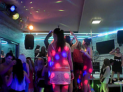 Adrenalized bimbos cave in to rough random sex at the club in a reality shoot