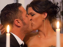 Romantic date ends in beautiful lovemaking with this babe