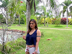 He invites a cutie up to his porch for POV sex