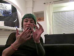 Passionate tattooed babe is ready for yet another erotic interview