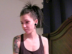 Passionate tattooed babe is ready for yet another erotic interview