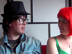 Chubby lady in sexy red lace pounded in doggystyle