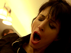 Hardcore on the bathroom floor with a skinny slut