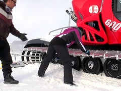 Breathtaking blonde rides the stiff cock in the old cottage