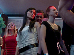 Naked male dancers rub their bodies all over hot sluts