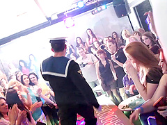 Naked male dancers rub their bodies all over hot sluts