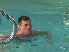 Poolside Pounding for Fit Gay Guy Jerking Off after a Swim