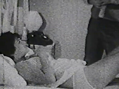 Retro amateur video of a brunette wife having sex with a stranger