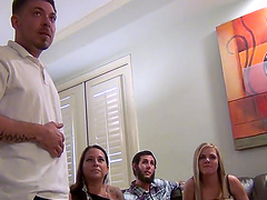 Wild fuck fest in the living room with cock hungry Angel Rose2