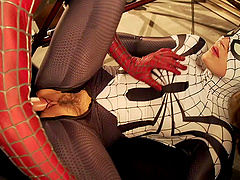 Slut Casey Calvert in cosplay having doggystyle sex with her lover