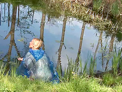 Blonde fucked in her face and pussy doggystyle outdoors