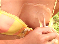 Whenever she's bored Hiroko goes wild in her own backyard