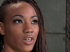 Ebony model Nikky Darling tied up and rough tortured by a white guy