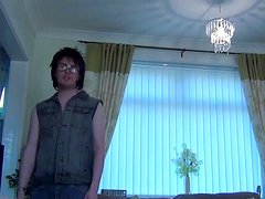 Emma is very horny and she will gladly suck that thin penis