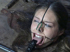 Nice boobs chick Sister Dee spreads her legs during torture