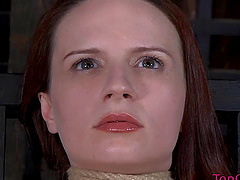 Close up video of hot redhead Claire Adams getting tortured