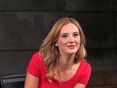 Rough mouth fucking by two dudes for slutty slave Mona Wales