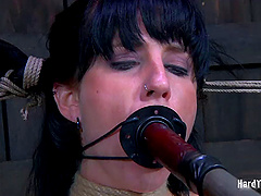 Torture session with mouth and pussy fucking for Tricia Oaks