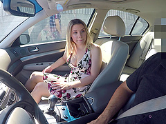 Busty blonde model sucks and rides as the first thing in the morning