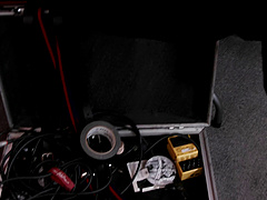 Nice ass punk babe with natural boobs giving her guy titjob