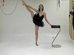 Pussy and ass flashing from flexible Russian model Galina Markova