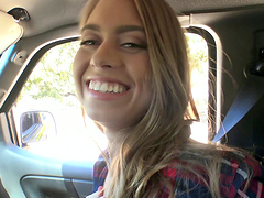 Jill Kassidy with natural tits cock riding outdoor