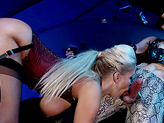 Femdom doll banging on her slave dick hardcore in BDSM