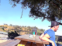 Cowgirl with nice ass bending over when ravished in threesome porn