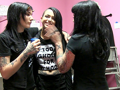 Hypnotic babes with devilish horns are ready for the naughty action