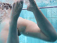 Nude swiming in the pool with amateur Russian redhead Lenka