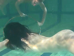Irina Barna and Anna Feher having some naughty fun in the pool