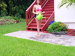 Redhead Kimber with nice ass moaning while drilled hardcore