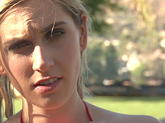 Niki Snow pussy throbbed with black cock hardcore at the pool