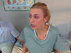 Blonde chick Kenzie Taylor moans from fucking with the police officer