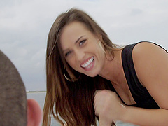 It's so nice to see Kelsi Monroe riding the cock on the yacht!