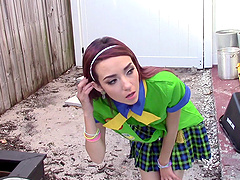 Redhead cutie Kiley Jay moans while riding her boyfriend's dick