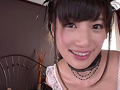 Busty Japanese maid Shoko Takahashi spreads her legs to be fucked