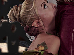 Provocative slut Riley Steele in cosplay getting fucked deep