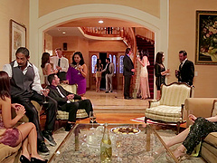 Hoes Kalina Ryu and Kaylani Lei are on her knees sharing a dick